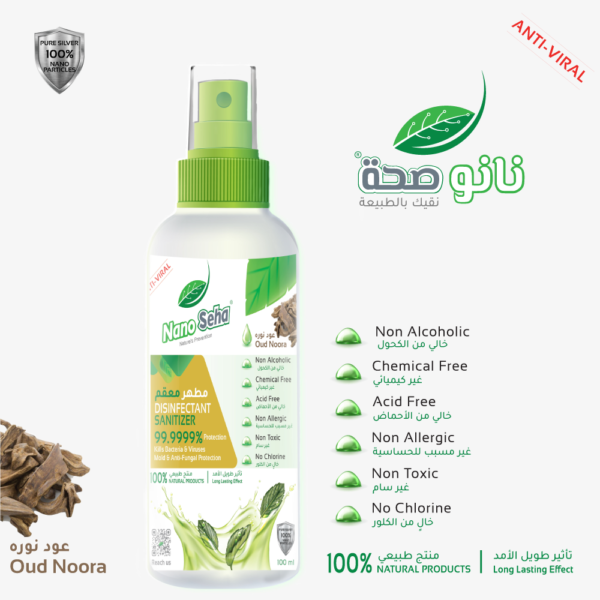 Natural Sanitizer, Alcohol free Sanitizer, Chemical free Sanitizer, Disinfectant Sanitizer, NanoSeha Sanitizer